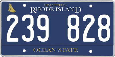 RI license plate 239828