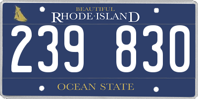 RI license plate 239830
