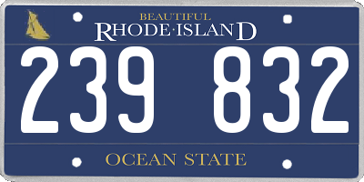 RI license plate 239832