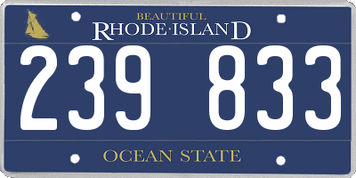 RI license plate 239833