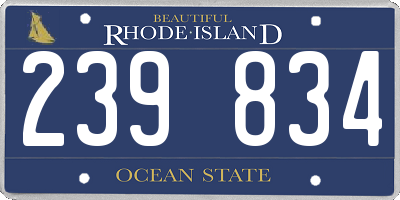 RI license plate 239834
