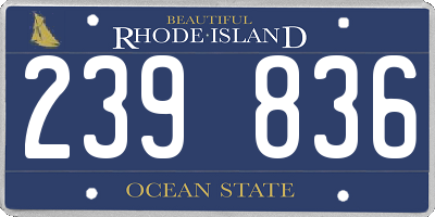 RI license plate 239836