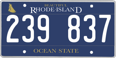 RI license plate 239837
