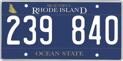 RI license plate 239840