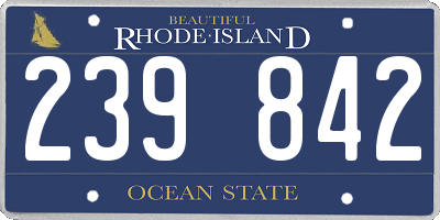 RI license plate 239842