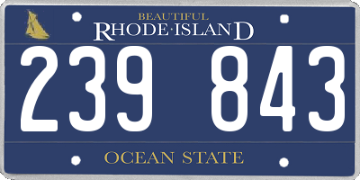 RI license plate 239843