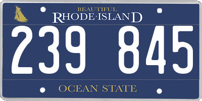 RI license plate 239845