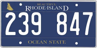 RI license plate 239847