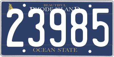 RI license plate 23985