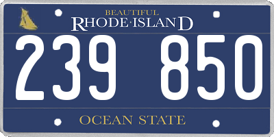 RI license plate 239850