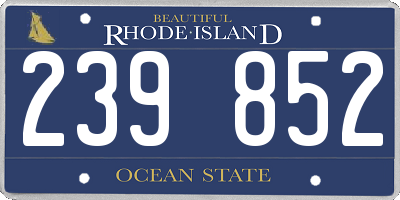 RI license plate 239852