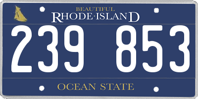 RI license plate 239853