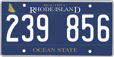 RI license plate 239856