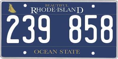 RI license plate 239858