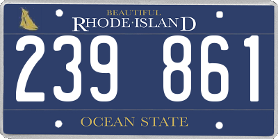 RI license plate 239861