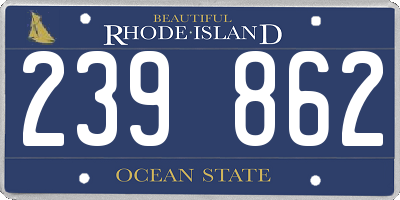 RI license plate 239862