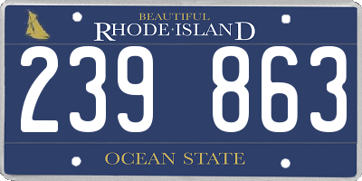 RI license plate 239863
