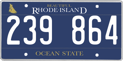 RI license plate 239864