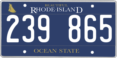 RI license plate 239865