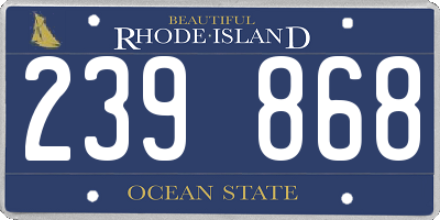 RI license plate 239868