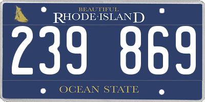RI license plate 239869