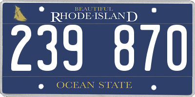 RI license plate 239870