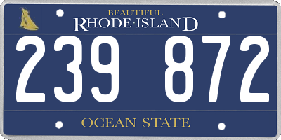 RI license plate 239872