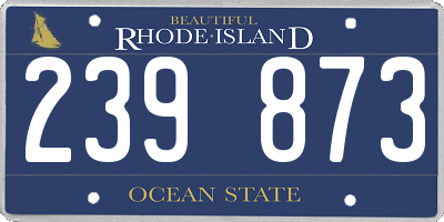 RI license plate 239873