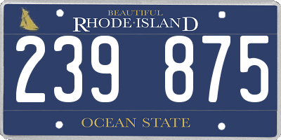 RI license plate 239875