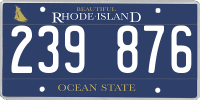 RI license plate 239876