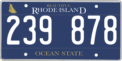 RI license plate 239878