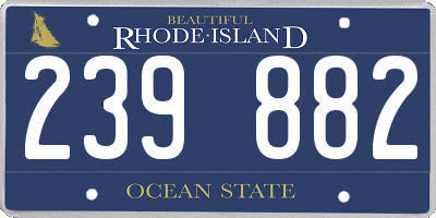 RI license plate 239882