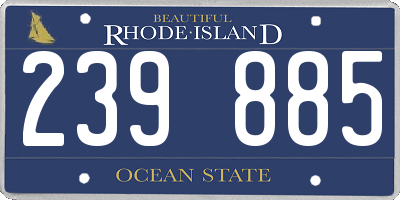 RI license plate 239885