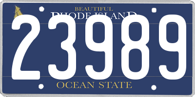 RI license plate 23989