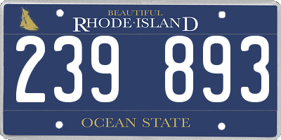 RI license plate 239893
