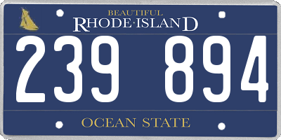 RI license plate 239894