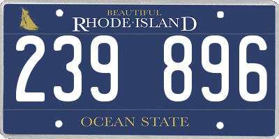 RI license plate 239896