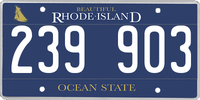 RI license plate 239903