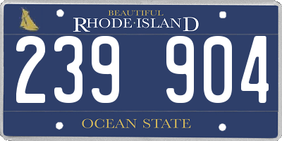 RI license plate 239904