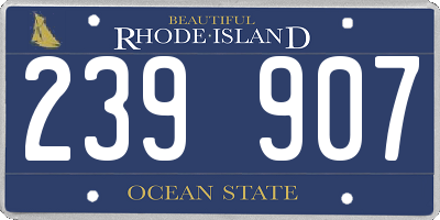 RI license plate 239907