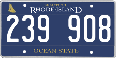 RI license plate 239908