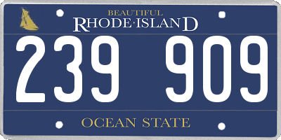 RI license plate 239909