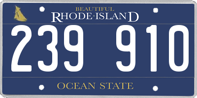 RI license plate 239910