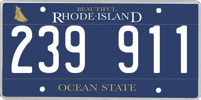 RI license plate 239911