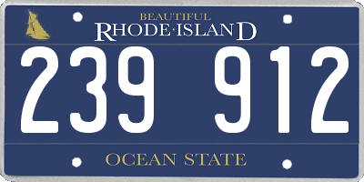 RI license plate 239912