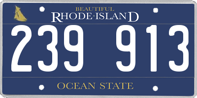 RI license plate 239913