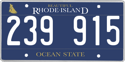 RI license plate 239915