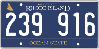 RI license plate 239916
