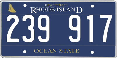 RI license plate 239917