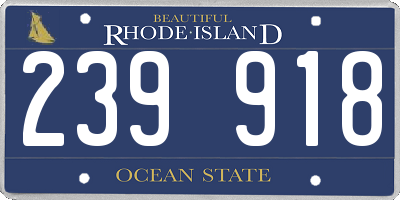 RI license plate 239918